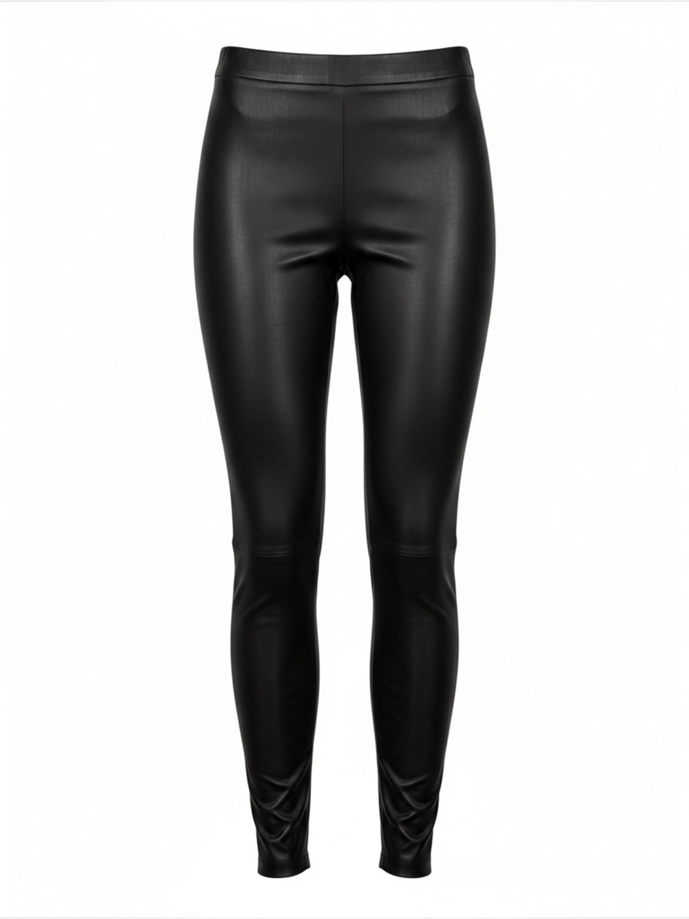 Vince Black Soft 100% Lamb Leather Pull On Ankle Zip Leggings Pants Size M